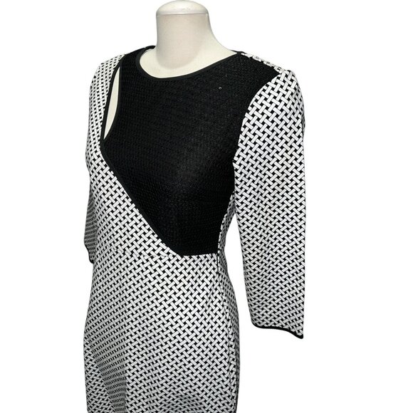 I Heart Ronson Womens Sequin Black & White Pencil Dress Size Medium - Picture 13 of 16